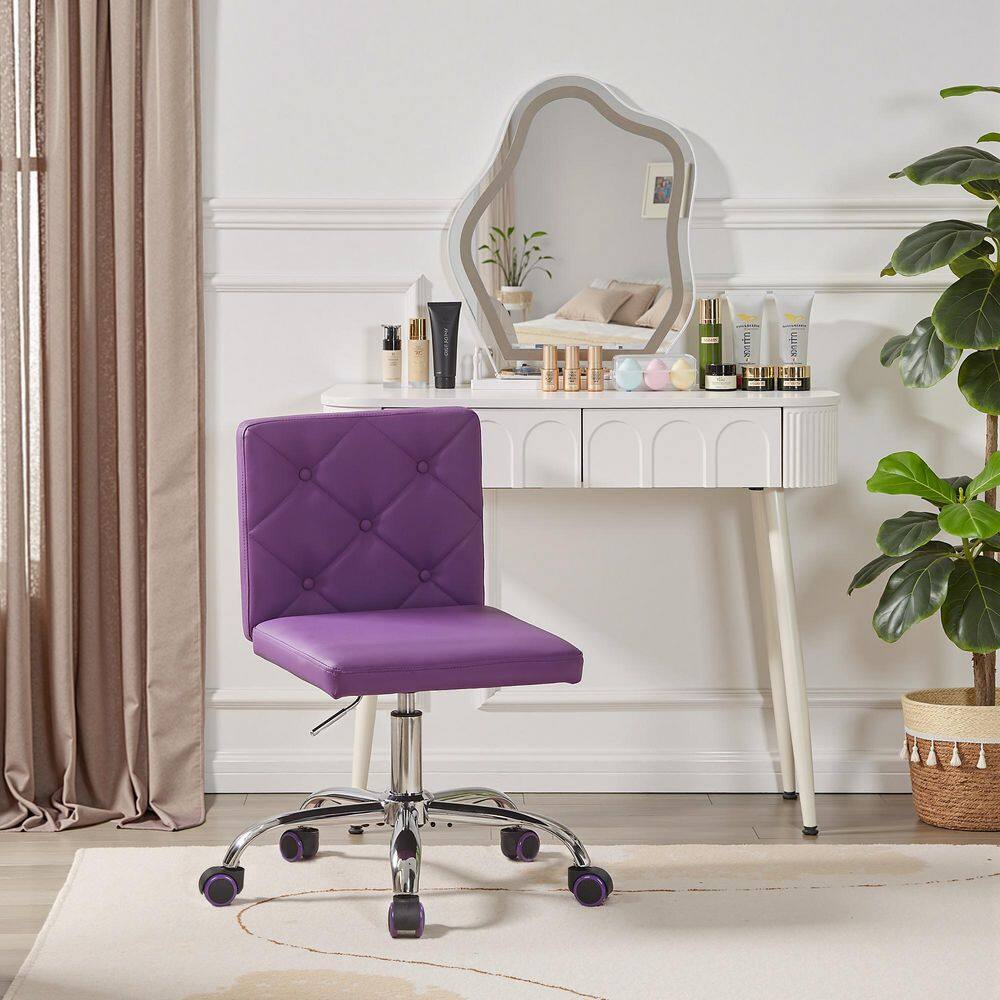 VECELO Ergonomic Office Chair with Tufted PU Leather Backrest ...
