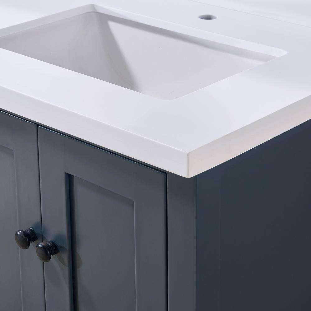 61'' Snow White Ceramic Double Sink Vanity Top