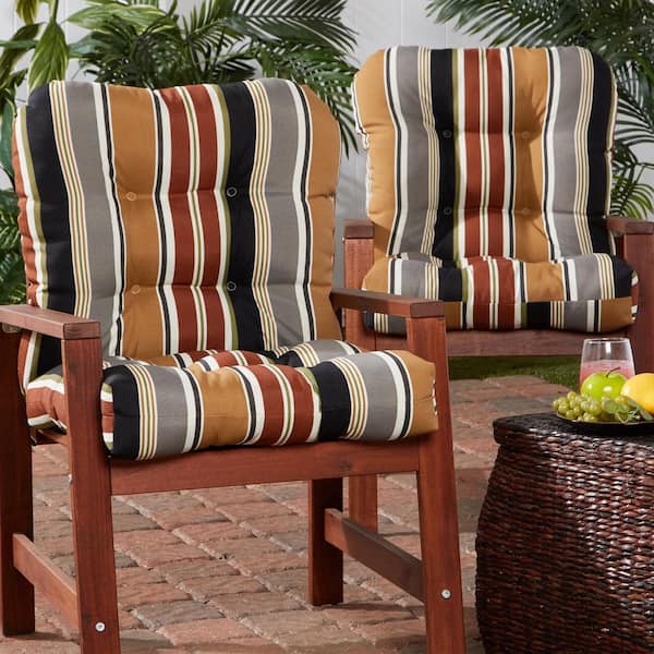 Greendale Home Fashions 42 x 21 in. Outdoor Seat/Back Chair Cushion Brick Stripe