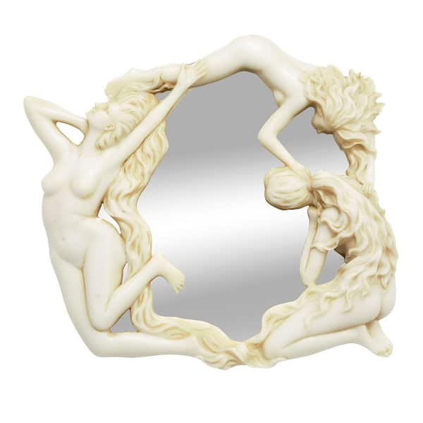 Design Toscano Dance of the Nymphs 11.5 in. H x 12 in. W Round Sculptural Wall Mirror