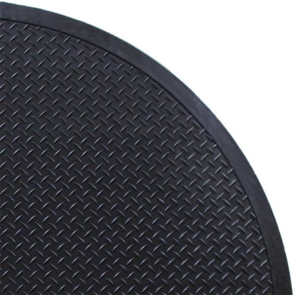 Black 48 in. Diameter Rubber Indoor/Outdoor Commercial Floor Mat