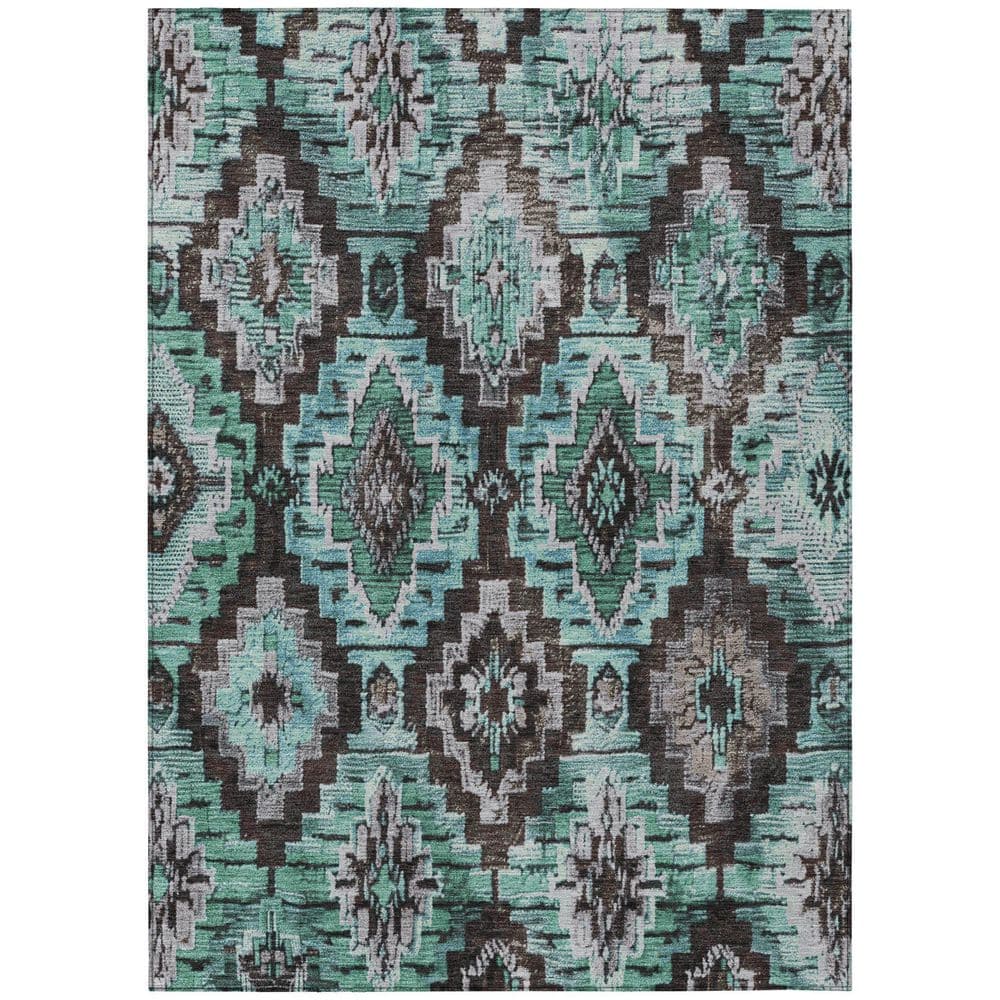 Chantille Machine Washable Indoor/Outdoor Abstract ACN1891 Teal 9 ft. x 12 ft. Accent Rug price history on PriceWatchPro