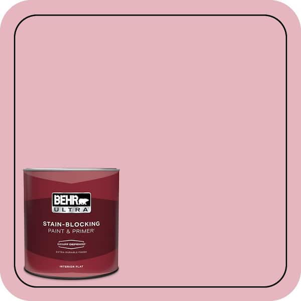 BEHR ULTRA 1 qt. #M140-3 Premium Pink Extra Durable Flat Interior Paint & Primer