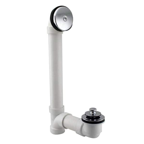 Westbrass 1-1/2 in. Pull and Drain Schedule 40 PVC Bath Waste with 1-Hole Top Elbow in Polished Chrome