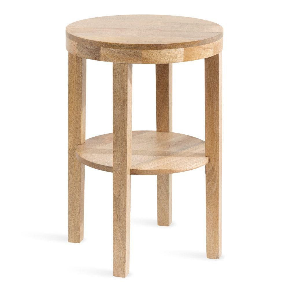 Talcott 16 in. Natural Round Solid Wood End Table