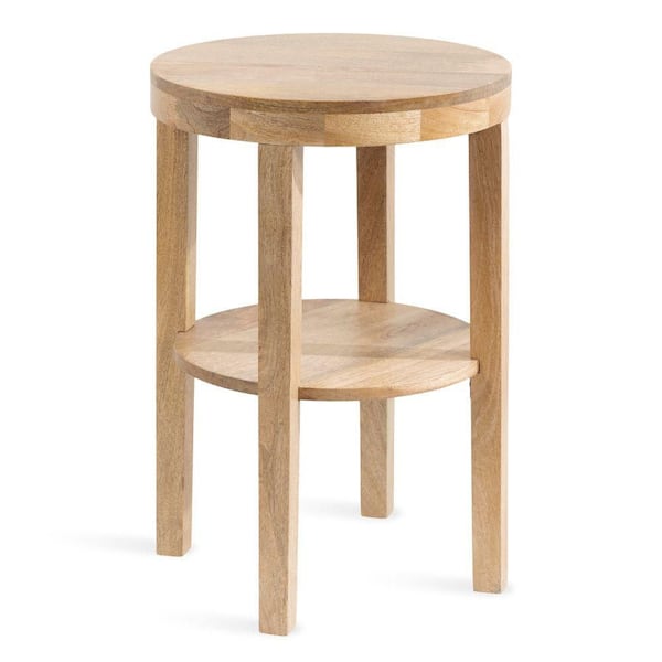 Talcott 16 in. Natural Round Solid Wood End Table
