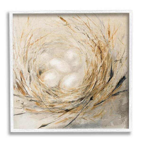 The Stupell Home Decor Collection Abstract Baby Bird Egg Nest Countryside Animals by Third and Wall Framed Animal Art Print 12 in. x 12 in.