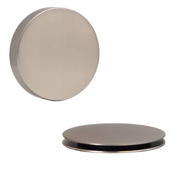 Westbrass 3 in. Round Handle Tub Trim for Cable Drive Bath Waste Drain in Satin Nickel