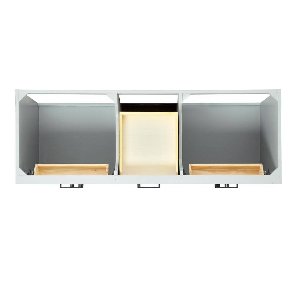 Gray 60'' Double Freestanding Hardwood Vanity Base