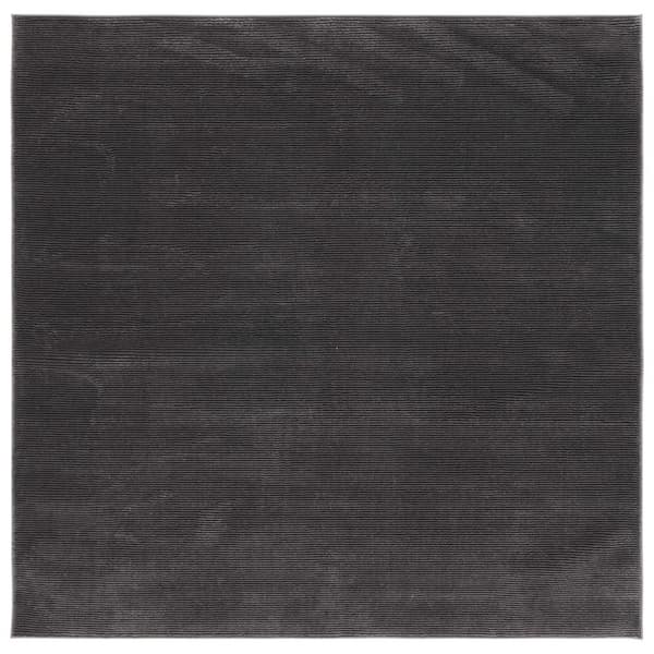 Revive Charcoal 7 ft. x 7 ft. Solid Square Area Rug