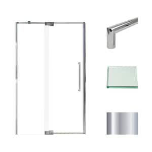 Irene 48 in. W x 76 in. H Pivot Semi-Frameless Shower Door in Polished Chrome with Clear Glass