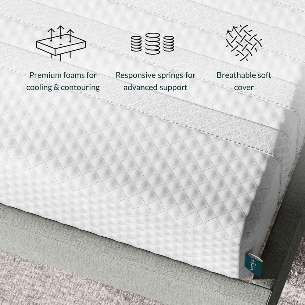 Sapira Luxe 11" Hybrid Queen Mattress with Water-Resistant Memory Foam