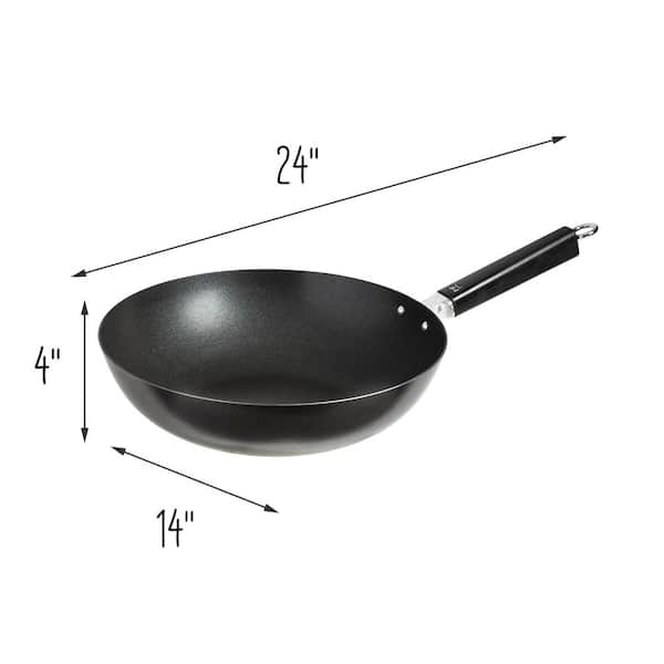 Steel Round Bottom Wok Double Handle Tableware Easy to Clean Durable  Traditional Multipurpose Cooking Pot Wok for Scrambled Eggs 32cm