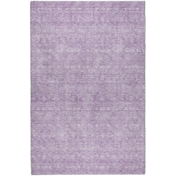 Dream Shag Premium Machine Washable Abstract ADS703 Lavender 9 ft. x 12 ft. Area Rug