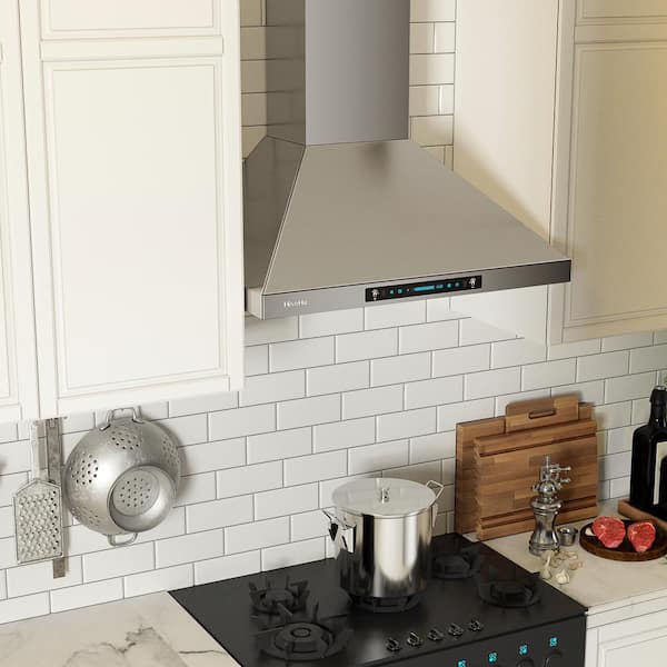 29.53 in. 780 CFM Ductless Convertible Wall Mount Range Hood in Stainless Steel With Gesture Sensing Control Function