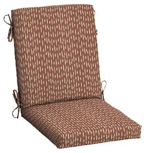 20 in. x 20 in. Outdoor High Back Dining Chair Cushion in Rust Red Brushed Texture