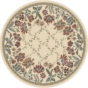 Coughlin Ivory 5 ft. x 5 ft. Round Indoor Area Rug
