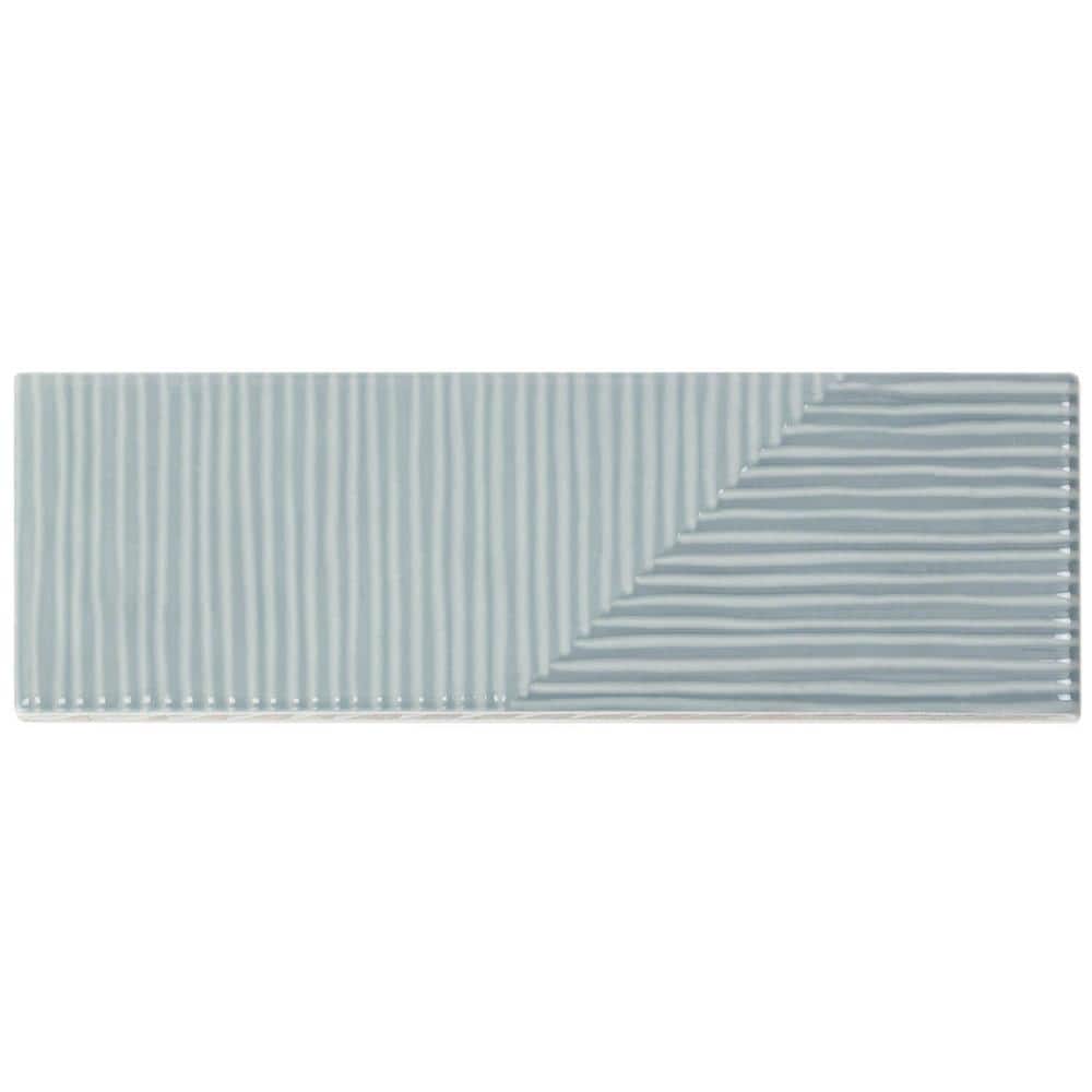 Ash Blue 2" x 8" Polished Ceramic Subway Wall Tile