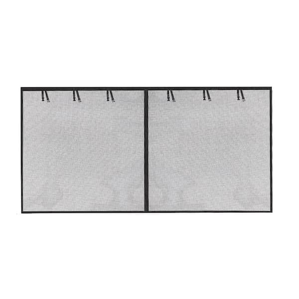 Heavy Duty 16 x 8 ft. Fiberglass Garage Screen Door-Magnetic Retractable Hands-Free Design with Roll Up Straps