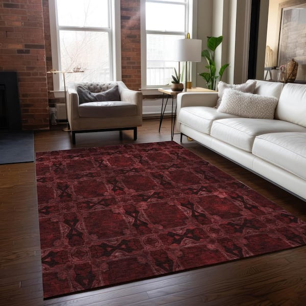 Winston Porter Addyson Polyester Chenille Braided Area Rug in Burgundy &  Reviews