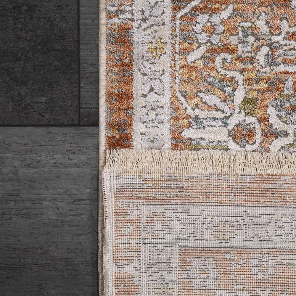 Skyler 5x8 Gray and Copper Synthetic Rectangular Rug