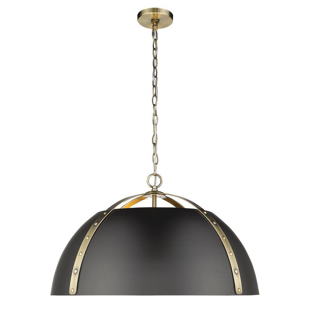 Aldrich Transitional 5-Light Oversized Dome Pendant in Aged Brass