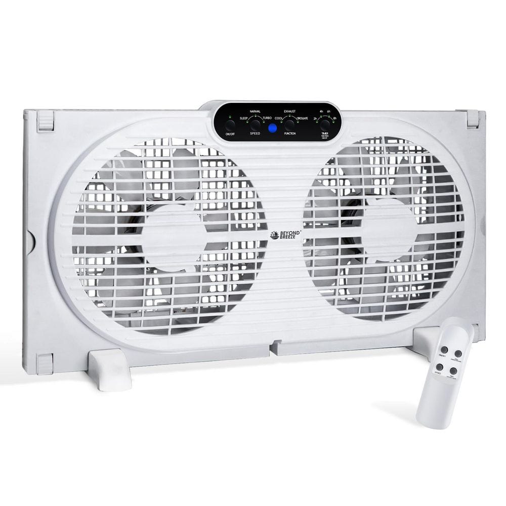 Twin Window Fan 9 in. with Reversible Airflow and Remote, 3-Speed Expandable Exhaust Fan for Home and Bedroom, White price history on PriceWatchPro