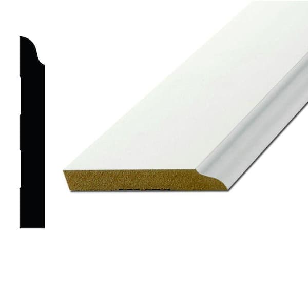 Alexandria Moulding WM 660 9/16 in. x 4-1/4 in. Primed MDF Base Molding