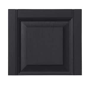 15 in. x 13 in. Polypropylene Raised Panel Transom Design in Black Shutter Top Pair