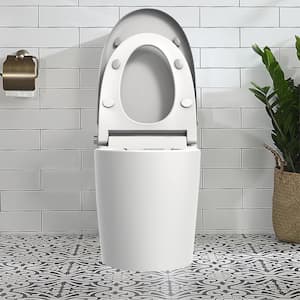 Smart Toilet Bidet Seat for U-Shaped Toilets LED Light Automatic Flush with Remote Control/Foot Sensor/Night Light T162A