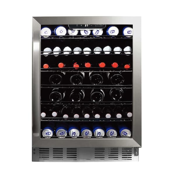 23.42 in. 5.1 cu ft. Single Zone Beverage Cooler 66-Bottle in Stainless Steel