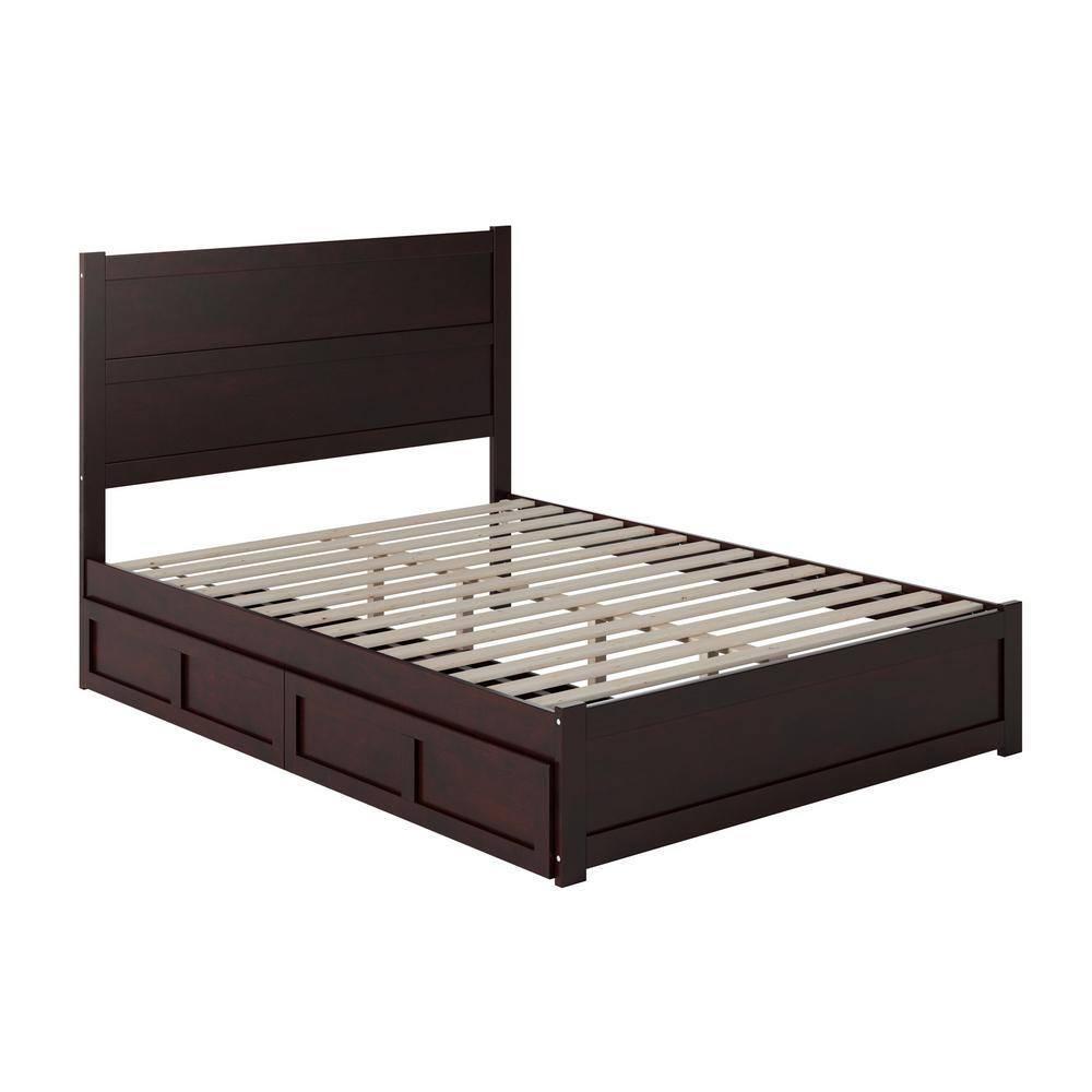 AFI NoHo Espresso Queen Solid Wood Storage Platform Bed with Footboard ...