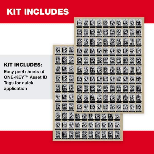 Small ONE-KEY Asset ID Tags For Metal Surfaces (100-Tags)