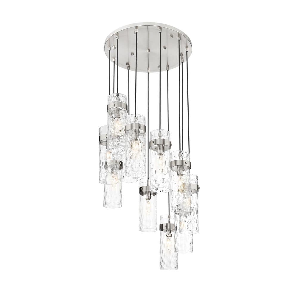 Fontaine 11 Light Brushed Nickel Chandelier for Indoor Use with No Bulbs In