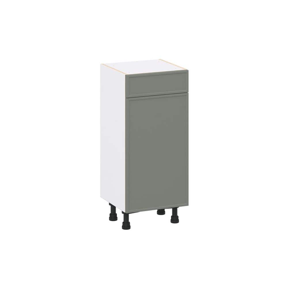 Fairview 15 in. W x 14 in. D x 34.5 in. H Assembled Slim Shaker Base Kitchen Cabinet in Moss Green with Drawer price history on PriceWatchPro