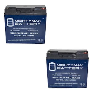 12V 22AH Gel Battery for Earthwise Electric Lawn Mower - 2 Pack