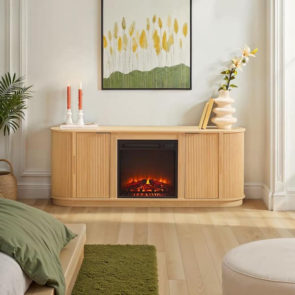 Walker Edison Furniture Company 60 in. Coastal Oak Modern TV Stand