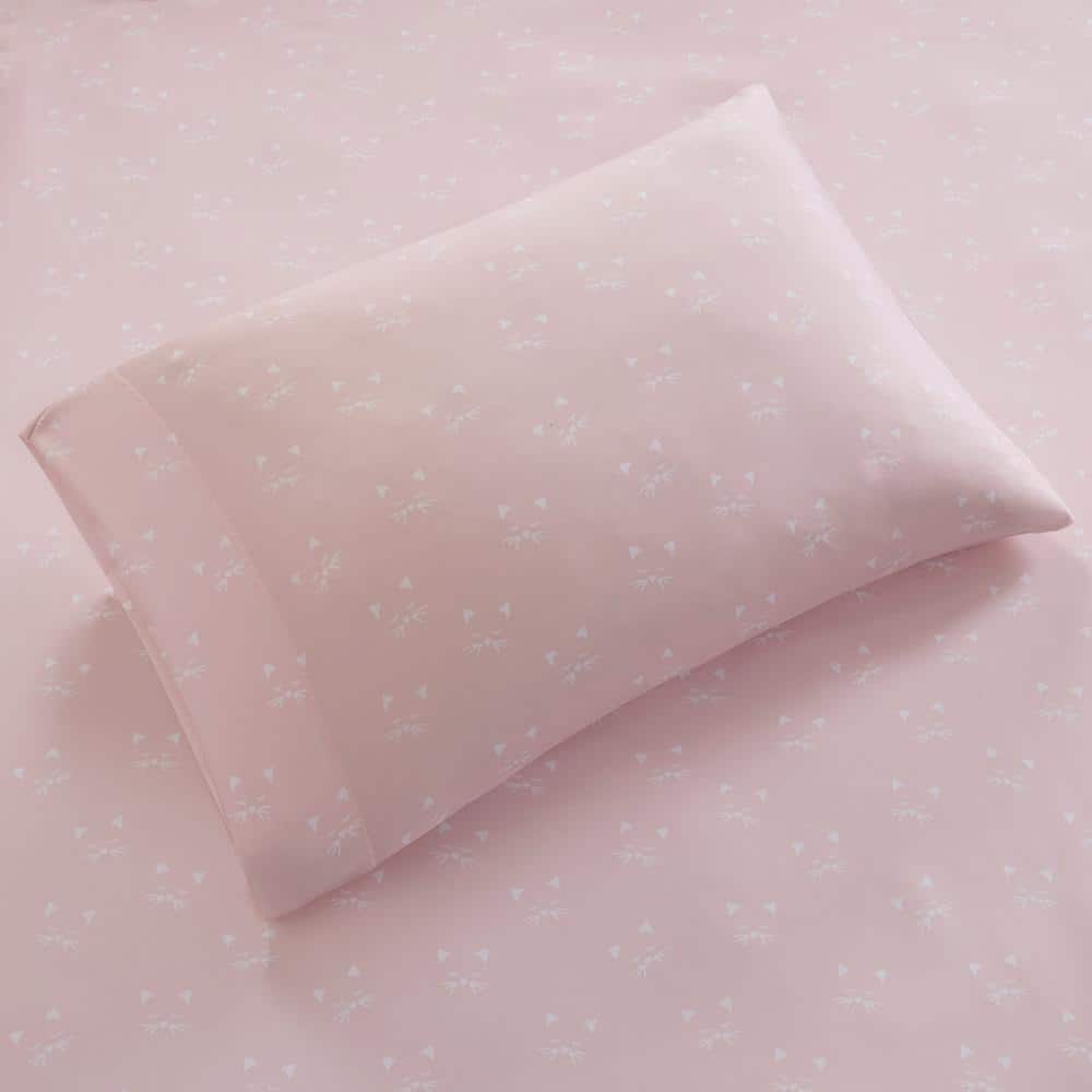Full Pink Cats Microfiber Sheet Set with Graphic Detail