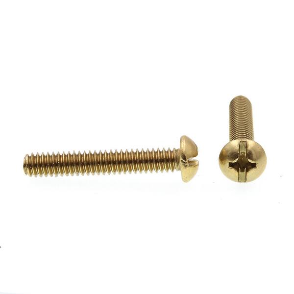 WOOD SCREW BRASS 2 X 1/2" SLOTTED ROUND HEAD PACK OF 50 
