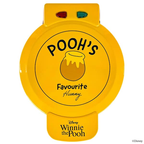Uncanny Brands Disney 900 W Winnie the Pooh Yellow American Round Waffle Maker