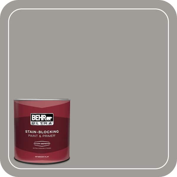 BEHR ULTRA 1 qt. #BNC-17 Casual Gray Extra Durable Flat Interior Paint & Primer