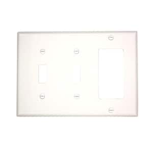White 3-Gang 2-Toggle/1-Decorator/Rocker Wall Plate (1-Pack)