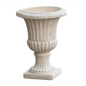 Napoli 19 in. W x 26.5 in. H Antique White Lightweight Concrete Garden Urn Planter