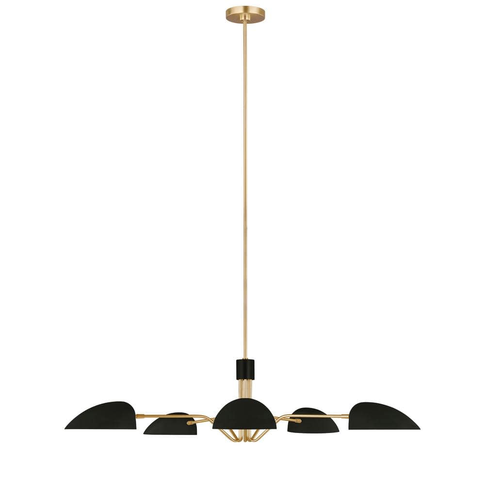 Midnight Black Steel 5-Light Sputnik Chandelier