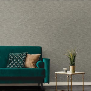 57.5 sq. ft. Taupe Piccola Geometric Unpasted Nonwoven Paper Wallpaper Roll