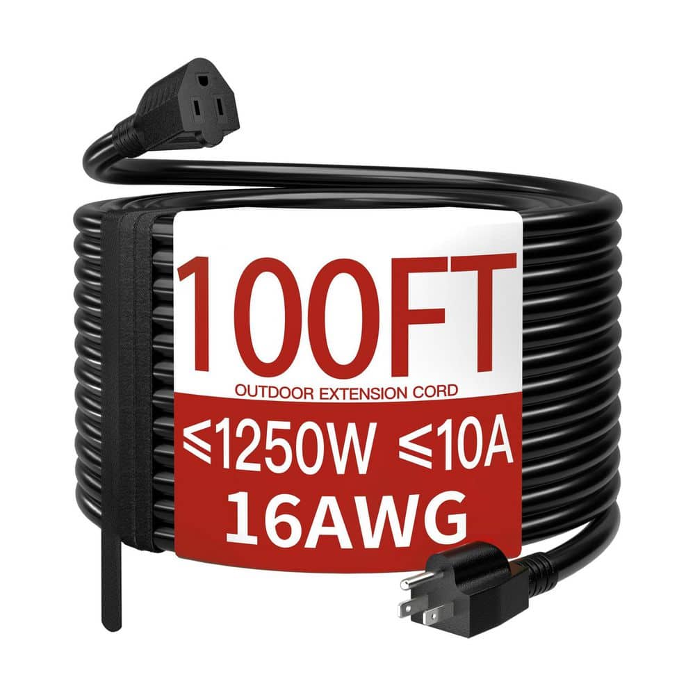 100 ft. 16/3 SJTW Outdoor Extension Cord with Black Vinyl Jacket, Waterproof, Weatherproof & Flame Retardant price history on PriceWatchPro
