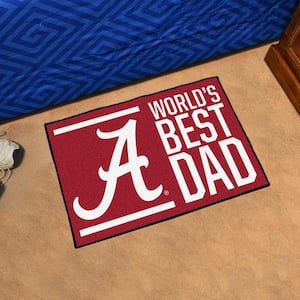 Alabama World's Best Dad Crimson 1.5 ft. x 2.5 ft. Starter Area Rug