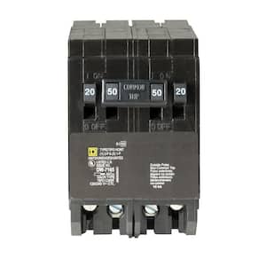 Homeline 2-20 Amp Single-Pole 1-50 Amp 2-Pole Quad Tandem Circuit Breaker