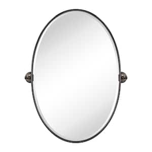 Luecinda 20 in. W x 30 in. H Medium Oval Metal Framed Wall Mounted Bathroom Vanity Mirror in Oil Rubbed Bronze