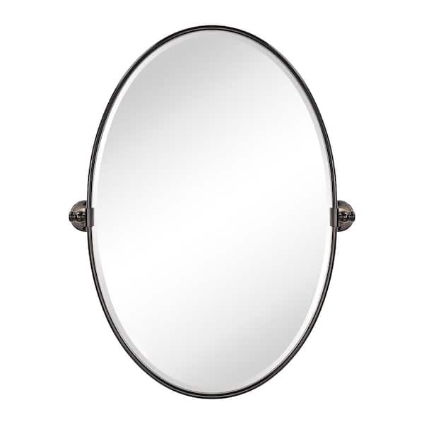 TEHOME Luecinda 20 in. W x 30 in. H Medium Oval Metal Framed Wall Mounted Bathroom Vanity Mirror in Oil Rubbed Bronze